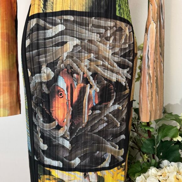 Arthur Apparel Box Pleat Shirt Dress | Abstract Nature Print | Size 6 | Free Peo - Picture 3 of 16